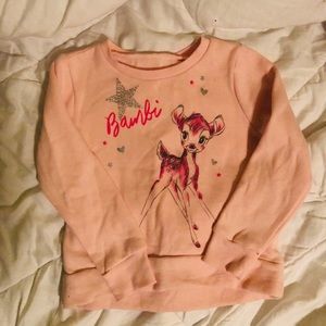 4T Toddler Girls Light Pink Bambi Sweater